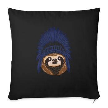 Native American Sloth - Cute Spiritual Indian Gift - Sofa pillowcase 17,3'' x 17,3'' (45 x 45 cm) - black - Front