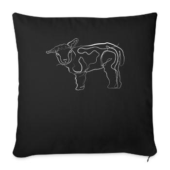 Agneau doux berger - one line drawing - Housse de coussin décorative 45 x 45 cm - noir - Devant