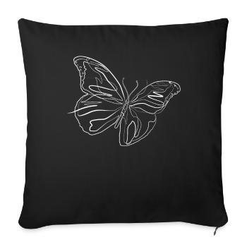 Butterfly Summer Animal Motif - one line drawing - Sofa pillowcase 17,3'' x 17,3'' (45 x 45 cm) - black - Front