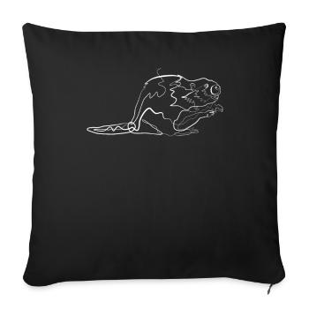 Beaver animal motif - one line drawing - Sofa pillowcase 17,3'' x 17,3'' (45 x 45 cm) - black - Front