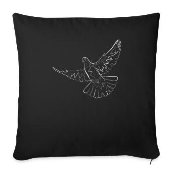 Pigeon animal motif - one line drawing - Sofa pillowcase 17,3'' x 17,3'' (45 x 45 cm) - black - Front