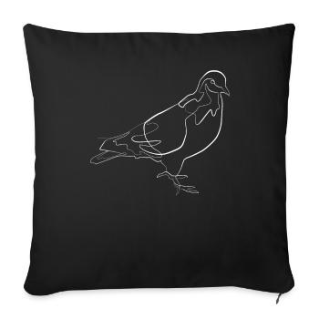 Carrier pigeon pigeon animal motif - one line drawing - Sofa pillowcase 17,3'' x 17,3'' (45 x 45 cm) - black - Front