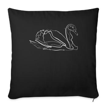 Cygne animal motif - one line drawing - Housse de coussin décorative 45 x 45 cm - noir - Devant