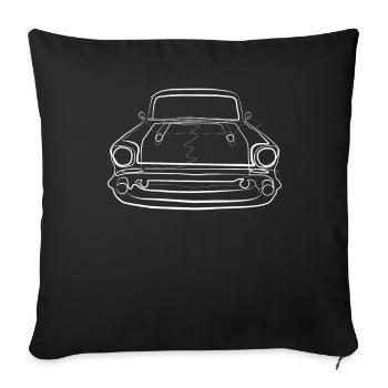 Oldtimer retro - one line drawing - Sofakissenbezug 45 x 45 cm - Schwarz - Vorne