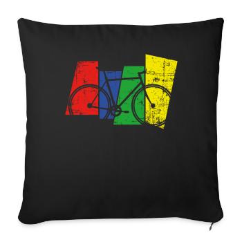 Bicycle - Sofa pillowcase 17,3'' x 17,3'' (45 x 45 cm) - black - Front
