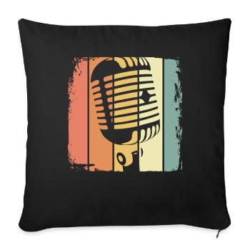 Musique rétro - Housse de coussin décorative 45 x 45 cm - noir - Devant