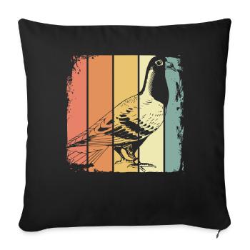 Carrier pigeon bird - Sofa pillowcase 17,3'' x 17,3'' (45 x 45 cm) - black - Front