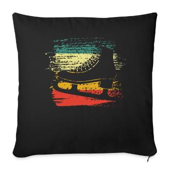 Schlittschuh - Sofakissenbezug 45 x 45 cm - Schwarz - Vorne