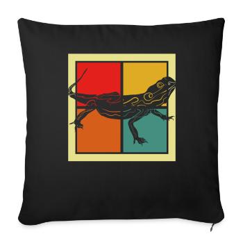 Echse - Sofakissenbezug 45 x 45 cm - Schwarz - Vorne