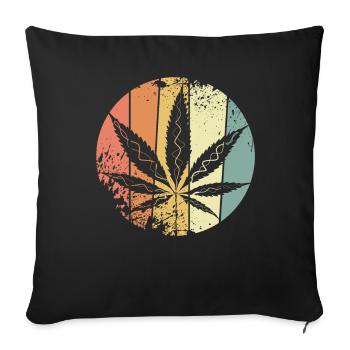 Hanf Cannabis - Sofakissenbezug 45 x 45 cm - Schwarz - Vorne