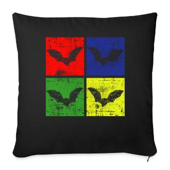 Fledermäuse Fledermaus - Sofakissenbezug 45 x 45 cm - Schwarz - Vorne