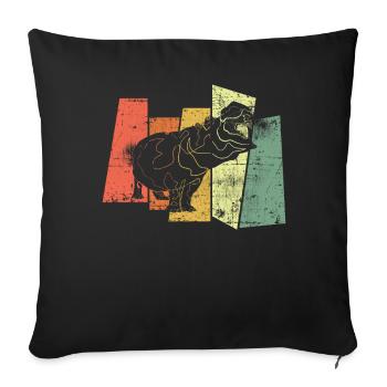Hippo Hippo Hippo - Sofa pillowcase 17,3'' x 17,3'' (45 x 45 cm) - black - Front
