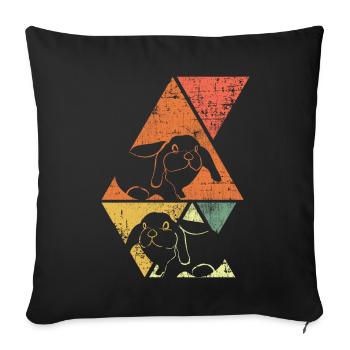 Lapin lapin - Housse de coussin décorative 45 x 45 cm - noir - Devant
