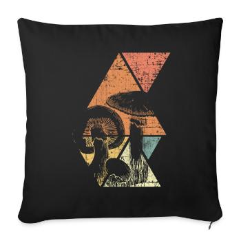 Mushroom Shrooms - Sofa pillowcase 17,3'' x 17,3'' (45 x 45 cm) - black - Front