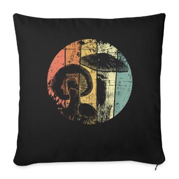 Magic Mushrooms Mushroom - Sofa pillowcase 17,3'' x 17,3'' (45 x 45 cm) - black - Front