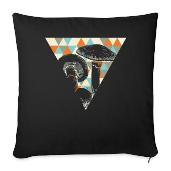 Champignons - Housse de coussin décorative 45 x 45 cm - noir - Devant