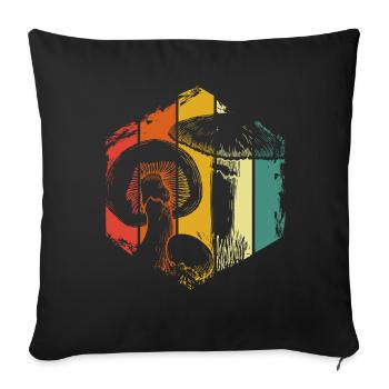 Mushroom Magic Mushrooms - Sofa pillowcase 17,3'' x 17,3'' (45 x 45 cm) - black - Front