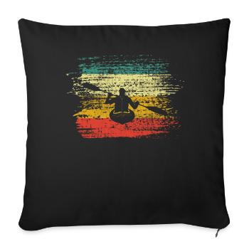 Kajak Rudern - Sofakissenbezug 45 x 45 cm - Schwarz - Vorne