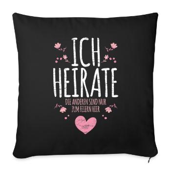 Enterrement de vie de garçon mariée - Housse de coussin décorative 45 x 45 cm - noir - Devant