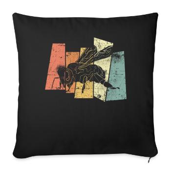 Nature apiculteur abeille - Housse de coussin décorative 45 x 45 cm - noir - Devant