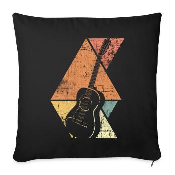 Guitare - Housse de coussin décorative 45 x 45 cm - noir - Devant