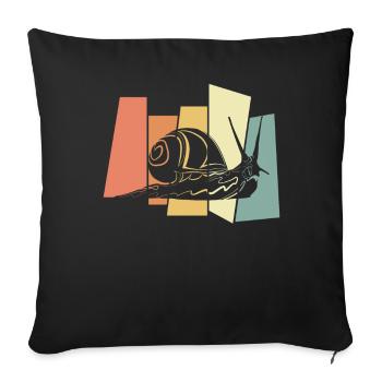 Snail - Sofa pillowcase 17,3'' x 17,3'' (45 x 45 cm) - black - Front