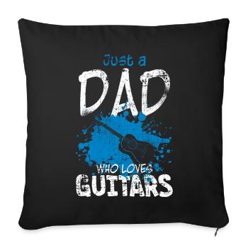 Guitarist Papa Guitar - Sofa pillowcase 17,3'' x 17,3'' (45 x 45 cm) - black - Front