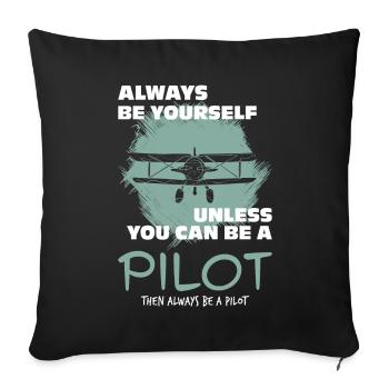 Pilot - Sofa pillowcase 17,3'' x 17,3'' (45 x 45 cm) - black - Front