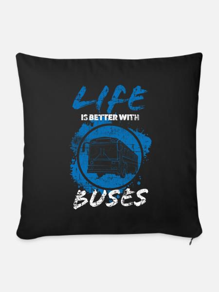 Busfahrer Bus - Sofakissenbezug 45 x 45 cm - Schwarz