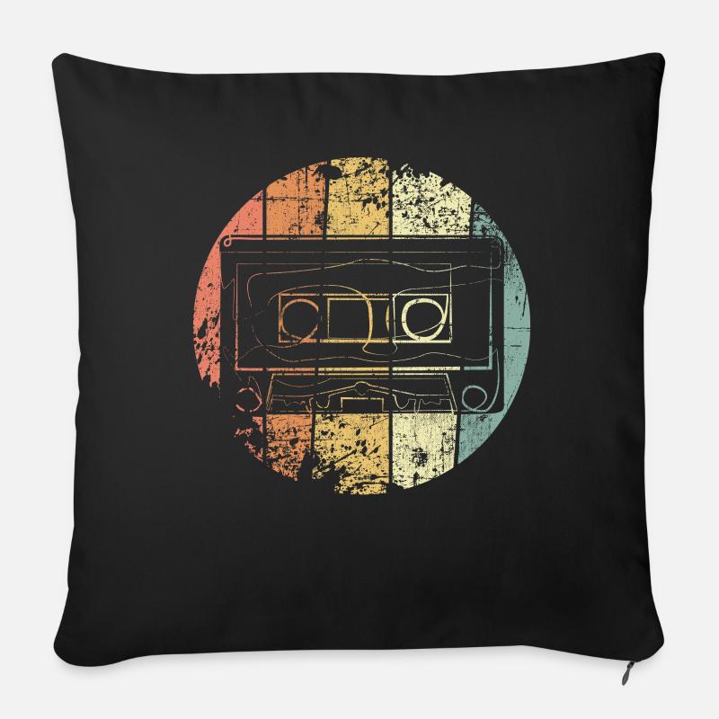 Kassette retro Musik - Sofakissenbezug 45 x 45 cm - Schwarz