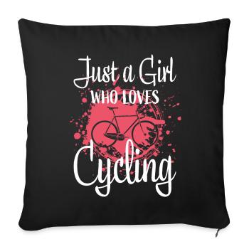 Vélo de course filles - Housse de coussin décorative 45 x 45 cm - noir - Devant