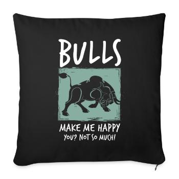 Bull Bull Bull - Sofa pillowcase 17,3'' x 17,3'' (45 x 45 cm) - black - Front
