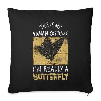 Butterfly - Sofa pillowcase 17,3'' x 17,3'' (45 x 45 cm) - black - Front