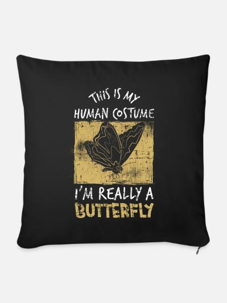 Schmetterling - Sofakissenbezug 45 x 45 cm - Schwarz