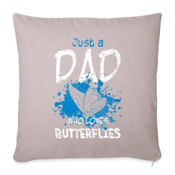 Schmetterling Papa - Sofakissenbezug 45 x 45 cm - helles Taupe - Vorne