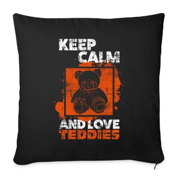 Ours en peluche - Housse de coussin décorative 45 x 45 cm - noir - Devant
