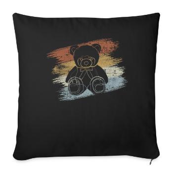 Ours en peluche - Housse de coussin décorative 45 x 45 cm - noir - Devant