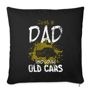 Voiture de collection Papa - Housse de coussin décorative 45 x 45 cm - noir - Devant