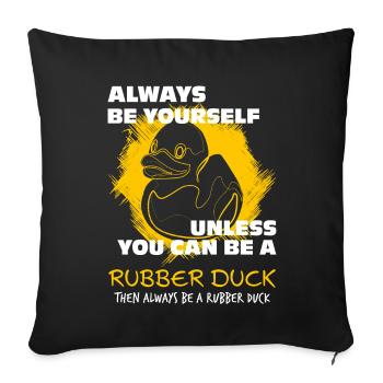 Squeaky Duck Ducks - Sofa pillowcase 17,3'' x 17,3'' (45 x 45 cm) - black - Front