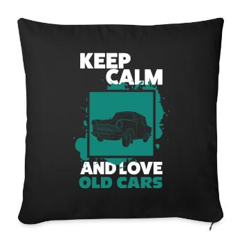 Voiture de collection - Housse de coussin décorative 45 x 45 cm - noir - Devant