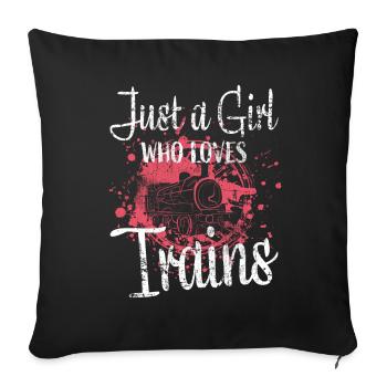 Chemin de fer filles - Housse de coussin décorative 45 x 45 cm - noir - Devant