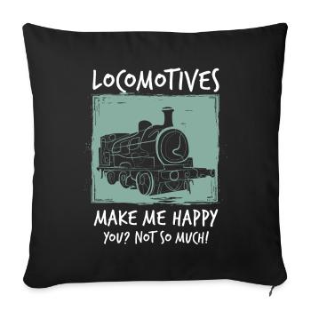 Locomotive Railway - Sofa pillowcase 17,3'' x 17,3'' (45 x 45 cm) - black - Front