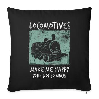 Locomotive - Sofa pillowcase 17,3'' x 17,3'' (45 x 45 cm) - black - Front
