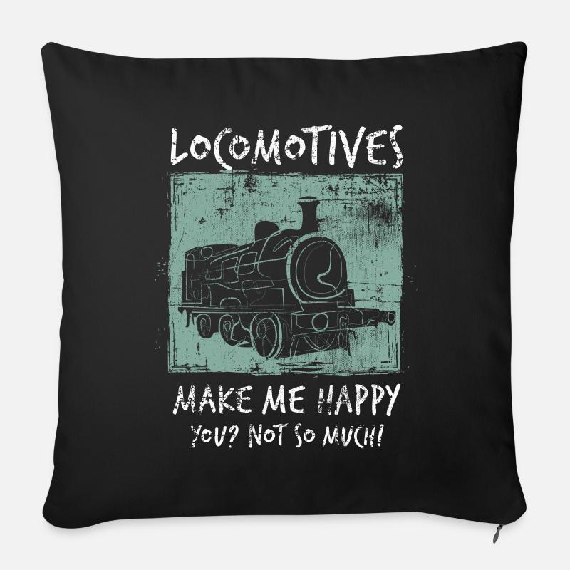 Lokomotive - Sofakissenbezug 45 x 45 cm - Schwarz