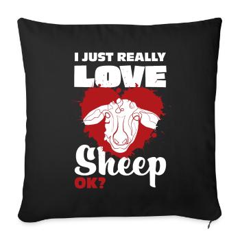 Sheep Farmer - Sofa pillowcase 17,3'' x 17,3'' (45 x 45 cm) - black - Front