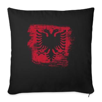 Albania - Sofa pillowcase 17,3'' x 17,3'' (45 x 45 cm) - black - Front