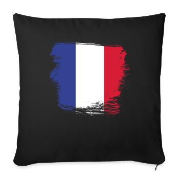 France French flag - Sofa pillowcase 17,3'' x 17,3'' (45 x 45 cm) - black - Front