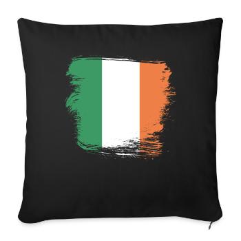 L’Irlande drapeau irlandais - Housse de coussin décorative 45 x 45 cm - noir - Devant