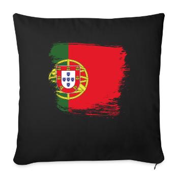 Portugal Portuguese flag - Sofa pillowcase 17,3'' x 17,3'' (45 x 45 cm) - black - Front