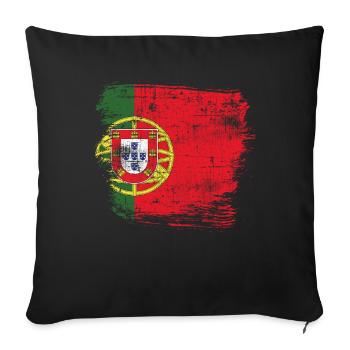 Portugal - Housse de coussin décorative 45 x 45 cm - noir - Devant